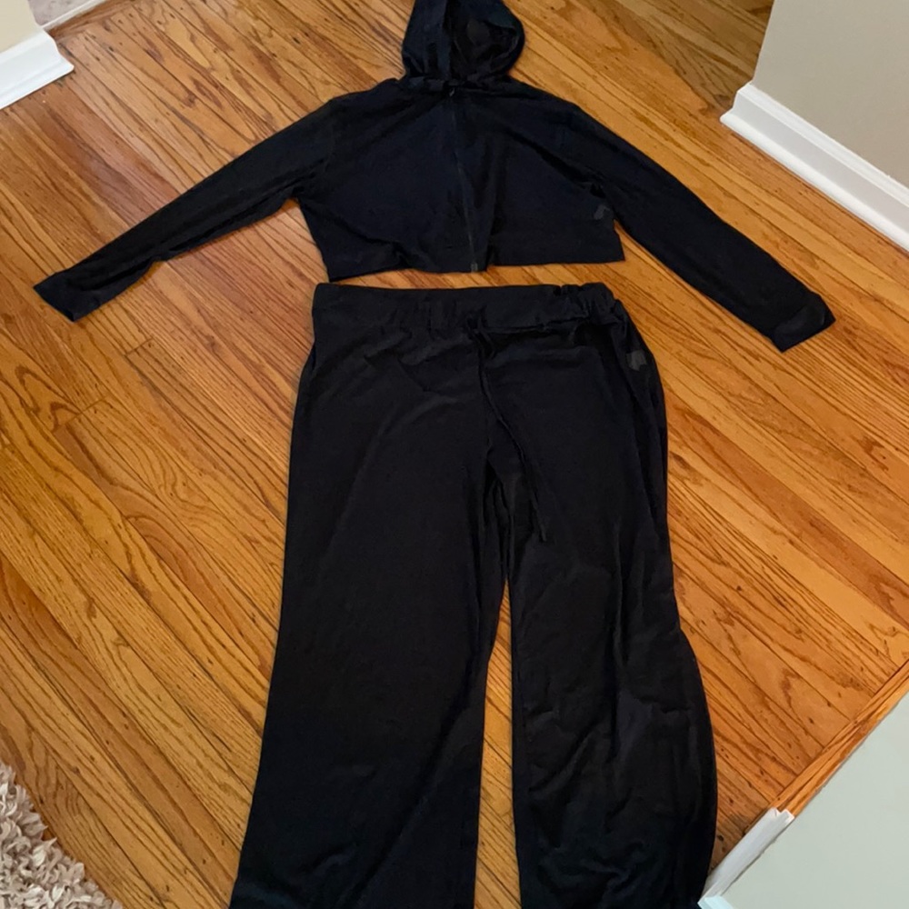 Blk mesh two piece cover up